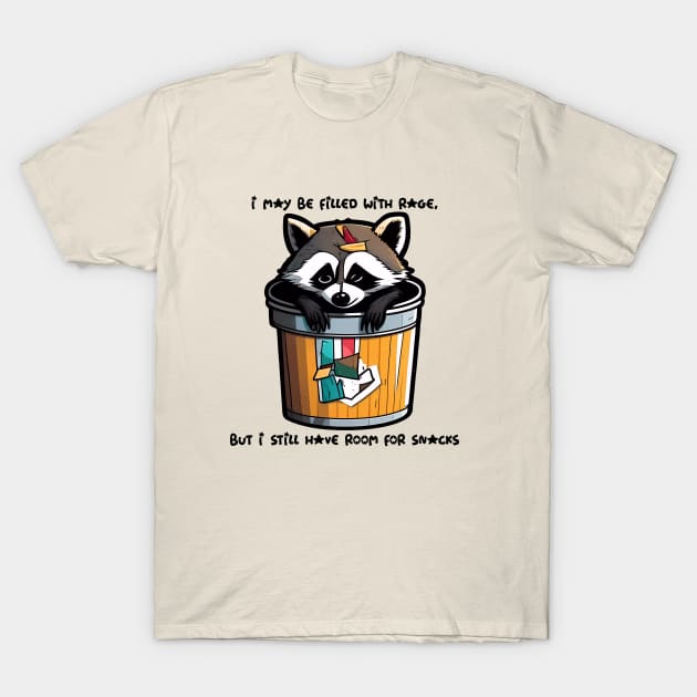 RACOON #3 (ROOM FOR SNACKS) T-Shirt by RickTurner